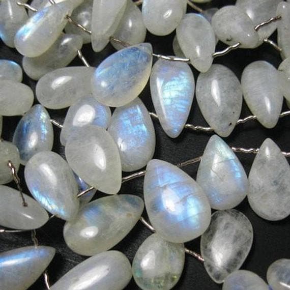 1 strand rainbow moonstone pear drop smooth 7'' long strand gemstone beads, jewelry supplies for jewelry making, bulk beads, for meditation jewellery for Reiki Healing  gemstone 9mm to 11mm