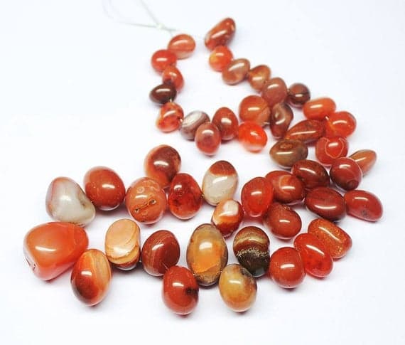 1 strand bio color carnelian tumbled, freeform smooth 14'' long strand gemstone beads, jewelry supplies for jewelry making,  for meditation jewellery for Reiki Healing  gemstone 8mm to 18mm