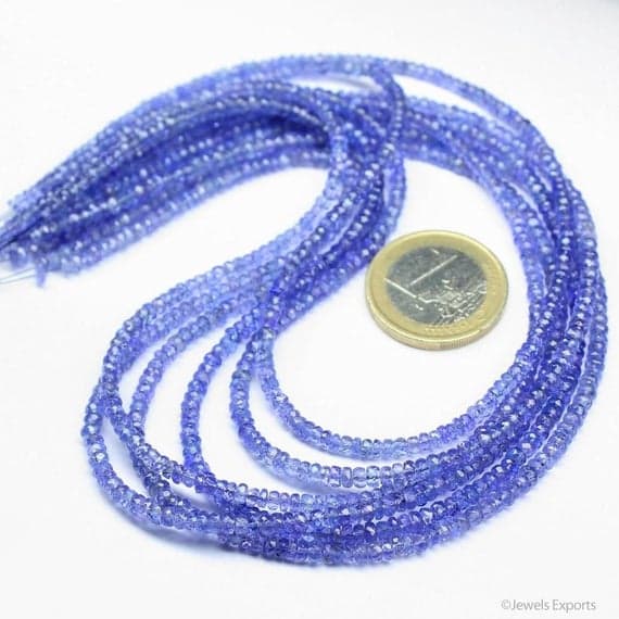 1 strand blue tanzanite rondelle faceted 14'' long strand gemstone beads, jewelry supplies for jewelry making, bulk beads, for meditation jewellery for Reiki Healing  gemstone 3mm