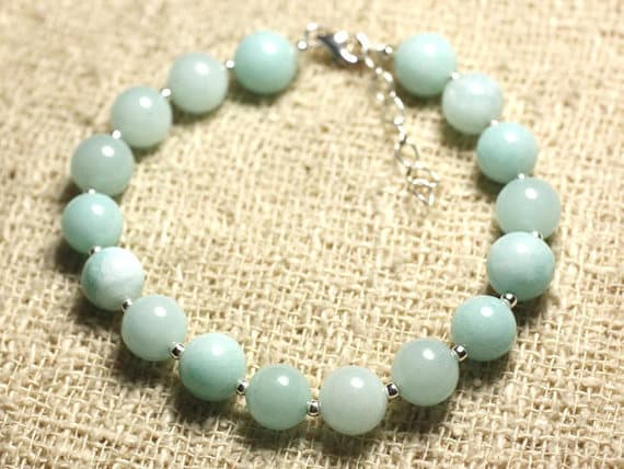 925 sterling Silver Super sale Silver Helling 8mm stacking Blue Turquoise Bracelet Round, Smooth 7" for mens, womens, gf, bf & Adult.