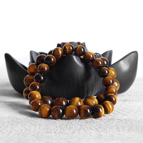 Positive Energy 8mm Stretchable Multi Tiger Eye Bracelet Round, Smooth 7" for mens, womens, gf, bf & Adult.