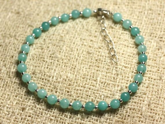 925 sterling Silver Super sale Silver Helling 4mm stacking Blue Turquoise Bracelet Round, Smooth 7" for mens, womens, gf, bf & Adult.