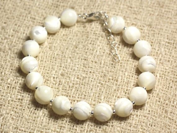 sterling silver and pearls from Pearl White iridescent 8mm Code- WAR6991