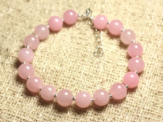 Bracelet sterling silver and stone - Jade 8mm Code- WAR6999