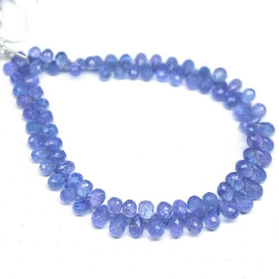 1 strand blue tanzanite tear drop faceted 8'' long strand gemstone beads, jewelry supplies for jewelry making, bulk beads, for meditation jewellery for Reiki Healing  gemstone 6mm to 7mm
