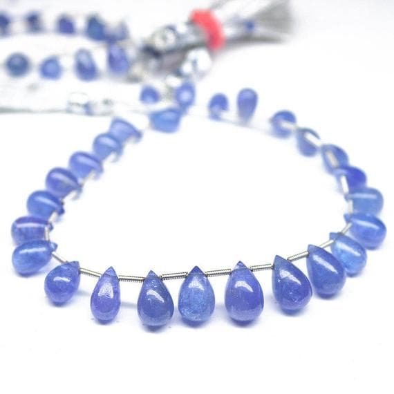 1 strand blue tanzanite tear drop smooth 8'' long strand gemstone beads, jewelry supplies for jewelry making, bulk beads, for meditation jewellery for Reiki Healing  gemstone 9mm to 11mm