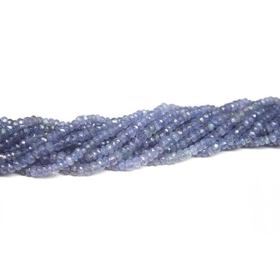1 strand tanzanite rondelle faceted 13'' long strand gemstone beads, jewelry supplies for jewelry making, bulk beads, for meditation jewellery for Reiki Healing  gemstone size 3.5mm