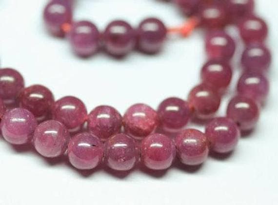 1 strand red ruby round ball smooth 8'' long strand gemstone beads, jewelry supplies for jewelry making, bulk beads, for meditation jewellery for Reiki Healing  gemstone 7mm