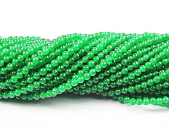 1 strand green jade round ball smooth 14'' long strand gemstone beads, jewelry supplies for jewelry making, bulk beads, for meditation jewellery for Reiki Healing  gemstone 4mm