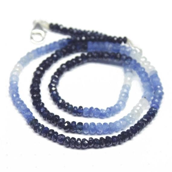 1 strand blue sapphire rondelle faceted 17'' long strand gemstone beads, jewelry supplies for jewelry making, bulk beads, for meditation jewellery for Reiki Healing  gemstone 3mm to 4mm