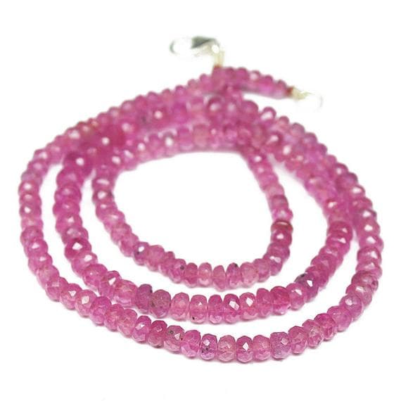 1 strand pink sapphire rondelle faceted 17'' long strand gemstone beads, jewelry supplies for jewelry making, bulk beads, for meditation jewellery for Reiki Healing  gemstone 3mm to 5mm