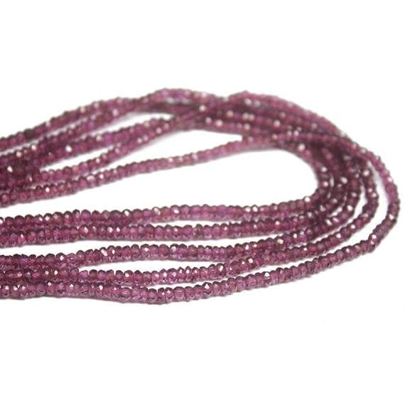 1 strand rhodolite garnet round ball faceted 13'' long strand gemstone beads, jewelry supplies for jewelry making, bulk beads, for meditation jewellery for Reiki Healing  gemstone 3mm