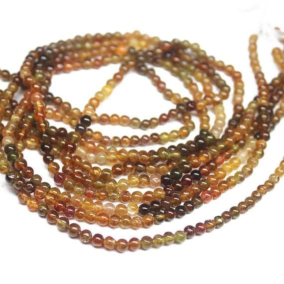 1 strand hessonite garnet round ball smooth 13'' long strand gemstone beads, jewelry supplies for jewelry making, bulk beads, for meditation jewellery for Reiki Healing  gemstone 3mm