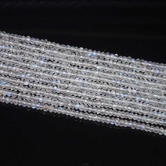 1 strand rainbow moonstone rondelle faceted 13'' long strand gemstone beads, jewelry supplies for jewelry making, bulk beads, for meditation jewellery for Reiki Healing  gemstone size 3mm