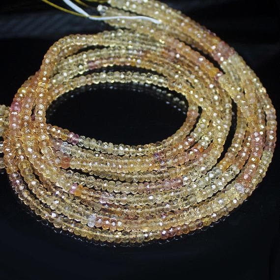 1 strand imperial topaz rondelle faceted 16'' long strand gemstone beads, jewelry supplies for jewelry making, bulk beads, for meditation jewellery for Reiki Healing  gemstone size 3.5mm