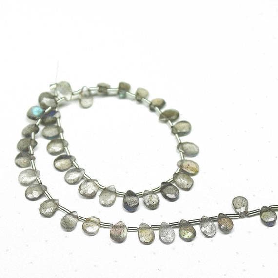 1 strand blue labradorite pear drop faceted 8'' long strand gemstone beads, jewelry supplies for jewelry making, bulk beads, for meditation jewellery for Reiki Healing  gemstone 5mm to 6mm