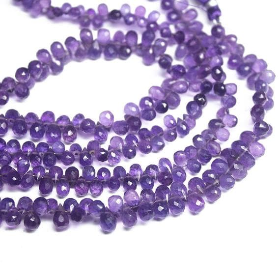 1 strand purple amethyst tear drop faceted 8'' long strand gemstone beads, jewelry supplies for jewelry making, bulk beads, for meditation jewellery for Reiki Healing  gemstone 6mm