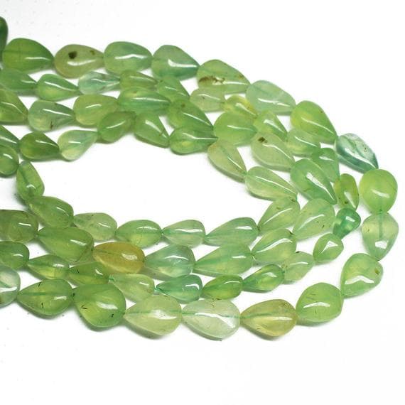 1 strand green prehnite pear drop smooth 14'' long strand gemstone beads, jewelry supplies for jewelry making, bulk beads, for meditation jewellery for Reiki Healing  gemstone 12mm to 15mm