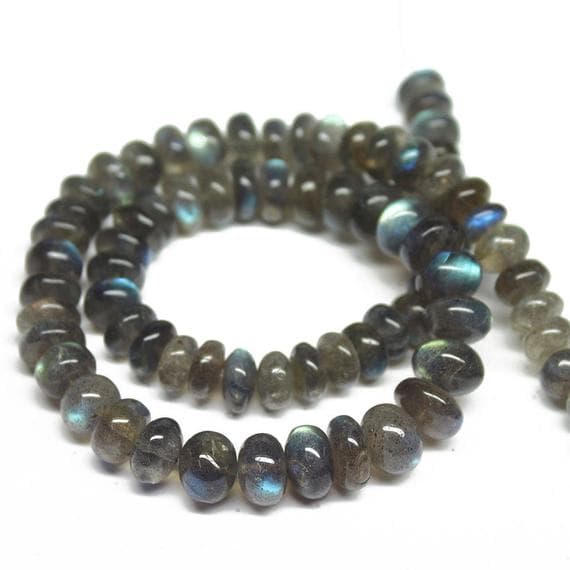 1 strand labradorite rondelle smooth 14'' long strand gemstone beads, jewelry supplies for jewelry making, bulk beads, for meditation jewellery for Reiki Healing  gemstone 8mm