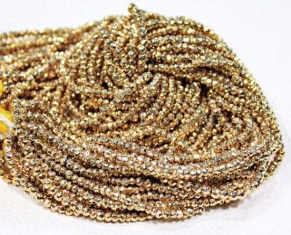 1 strand pyrite rondelle faceted 13'' long strand gemstone beads, jewelry supplies for jewelry making, bulk beads, for meditation jewellery for Reiki Healing  gemstone size 3.5mm