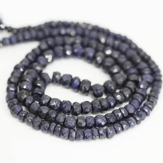 1 strand sapphire rondelle faceted 16'' long strand gemstone beads, jewelry supplies for jewelry making, bulk beads, for meditation jewellery for Reiki Healing  gemstone size 3mm to 5mm