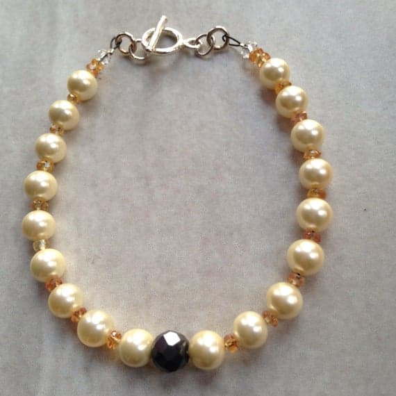 Black Diamond Pearl & Songea Sapphire Gemstone 925 sterling silver bracelet 2x1mm - 6mm  Code- WAR6627