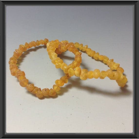 Artisan Loose 7x11mm Stretchable Yellow Amber Bracelet Fancy, Smooth 7" for mens, womens, gf, bf & Adult.