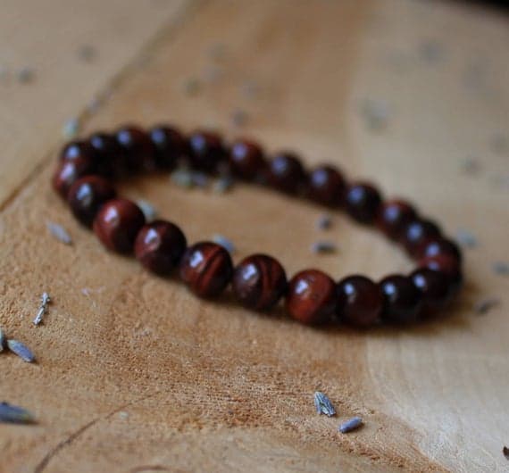 Blush Jewelry 8mm Stretchable Multi Red Tiger Eye Bracelet Round, Smooth 7" for mens, womens.