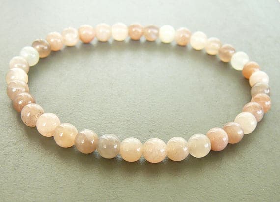 Moonstone Bracelet Meditation Stretch Bracelet Genuine 6mm Moonstone bracelet Gemstone healing bracelet minimalist bracelet beaded bracelet Code- WAR9181