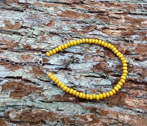 925 sterling silver Anxiety Relief Calming 4mm Yellow Sandalwood & Turquoise Rainbow stacking Bracelet Rondelle, Smooth 18cm for mens, womens, gf, bf and adults.