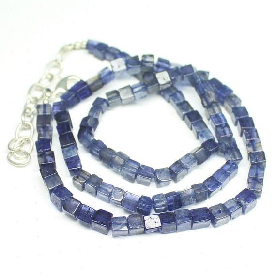 1 strand water iolite square box smooth 17'' long strand gemstone beads, jewelry supplies for jewelry making, bulk beads, for meditation jewellery for Reiki Healing  gemstone size 4mm