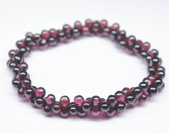 1 strand rhodolite garnet tear drop smooth 7'' long strand gemstone beads, jewelry supplies for jewelry making, bulk beads, for meditation jewellery for Reiki Healing  gemstone size 8mm