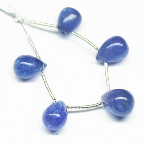 1 strand violet tanzanite tear drop smooth 5 pieces strand gemstone beads, jewelry supplies for jewelry making,  for meditation jewellery for Reiki Healing  gemstone size 13mm to 12mm