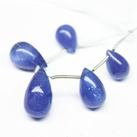 1 strand violet tanzanite tear drop smooth 5 pieces strand gemstone beads, jewelry supplies for jewelry making,  for meditation jewellery for Reiki Healing  gemstone size 12mm to 17mm
