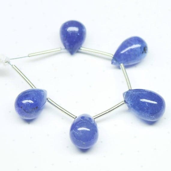 1 strand violet tanzanite tear drop smooth 5 pieces strand gemstone beads, jewelry supplies for jewelry making,  for meditation jewellery for Reiki Healing  gemstone size 11mm to 14mm