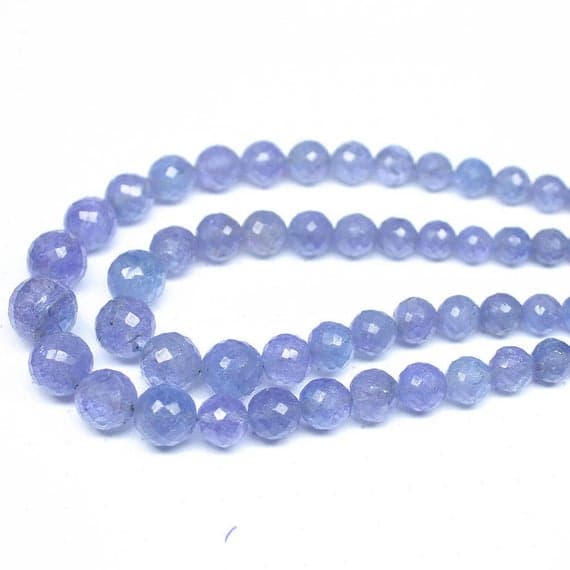 1 strand tanzanite round ball faceted 18'' long strand gemstone beads, jewelry supplies for jewelry making, bulk beads, for meditation jewellery for Reiki Healing  gemstone size 5mm to 10mm