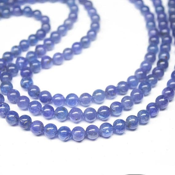 1 strand tanzanite round ball smooth 20'' long strand gemstone beads, jewelry supplies for jewelry making, bulk beads, for meditation jewellery for Reiki Healing  gemstone size 5mm to 6mm