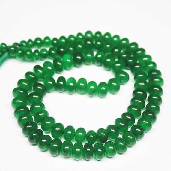 1 strand jade rondelle smooth 18'' long strand gemstone beads, jewelry supplies for jewelry making, bulk beads, for meditation jewellery for Reiki Healing  gemstone size 5mm to 8mm