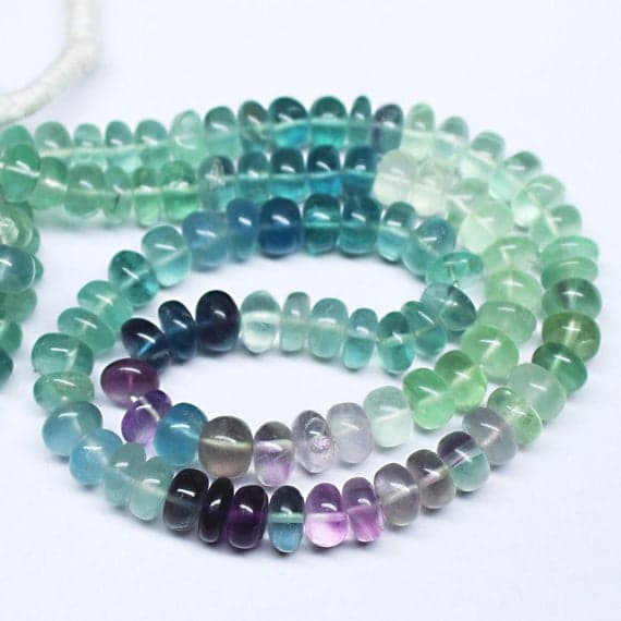 1 strand fluorite rondelle smooth 16'' long strand gemstone beads, jewelry supplies for jewelry making, bulk beads, for meditation jewellery for Reiki Healing  gemstone size 7mm to 8mm