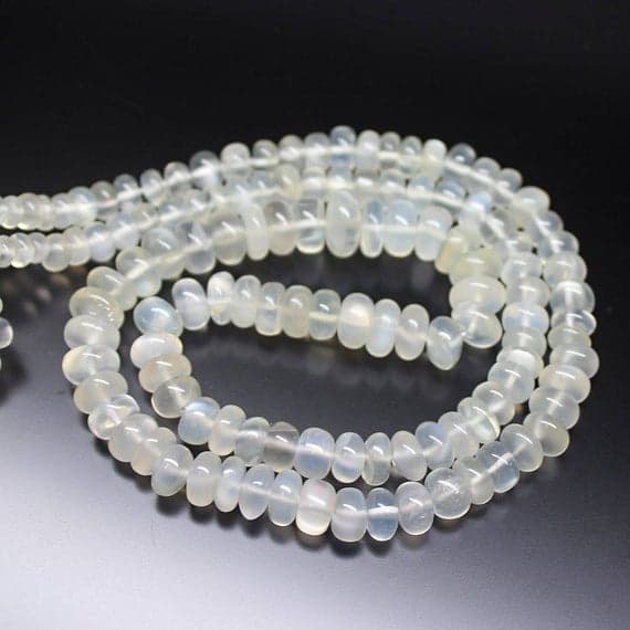 1 strand moonstone rondelle smooth 18'' long strand gemstone beads, jewelry supplies for jewelry making, bulk beads, for meditation jewellery for Reiki Healing  gemstone size 5mm to 8mm