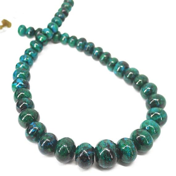 1 strand chrysocollla rondelle smooth 15'' long strand gemstone beads, jewelry supplies for jewelry making, bulk beads, for meditation jewellery for Reiki Healing  gemstone size 9mm to 19mm