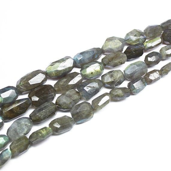 1 strand labradorite step cut tumbled freeform faceted 8'' long strand gemstone beads, jewelry supplies for jewelry making,  for meditation jewellery for Reiki Healing  size 12mm to 21mm