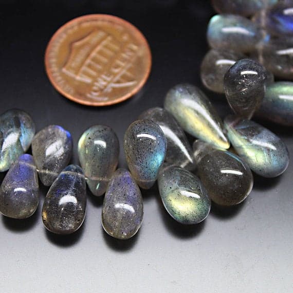 1 strand labardorite tear drop smooth 8'' long strand gemstone beads, jewelry supplies for jewelry making, bulk beads, for meditation jewellery for Reiki Healing  gemstone size 10mm to 13mm