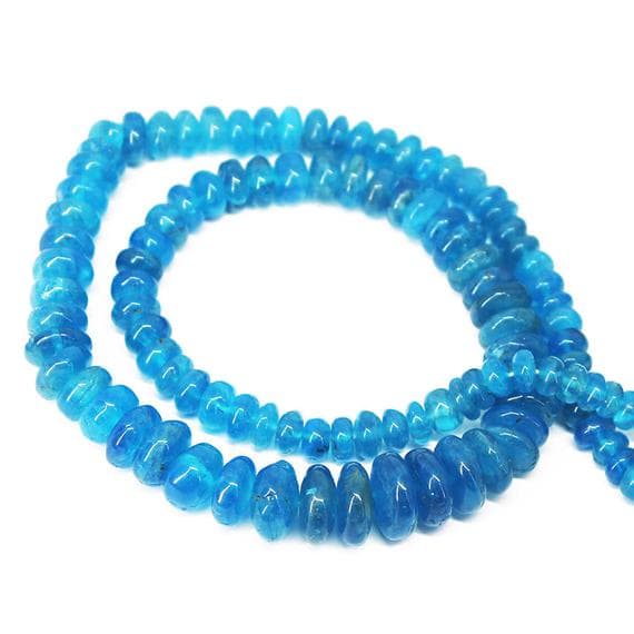 1 strand apatite rondelle smooth 18'' long strand gemstone beads, jewelry supplies for jewelry making, bulk beads, for meditation jewellery for Reiki Healing  gemstone size 4mm to 9mm