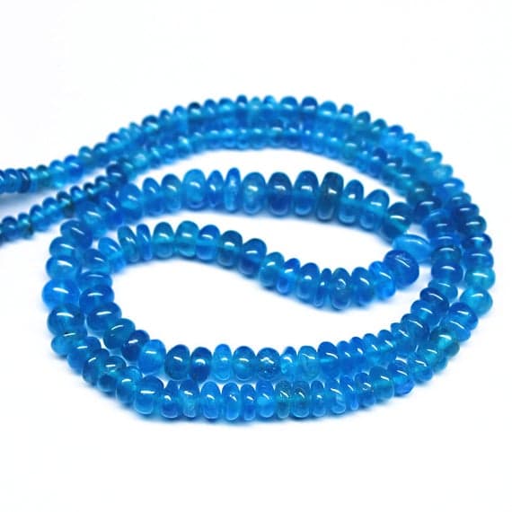 1 strand apatite rondelle smooth 18'' long strand gemstone beads, jewelry supplies for jewelry making, bulk beads, for meditation jewellery for Reiki Healing  gemstone size 3mm to 7mm