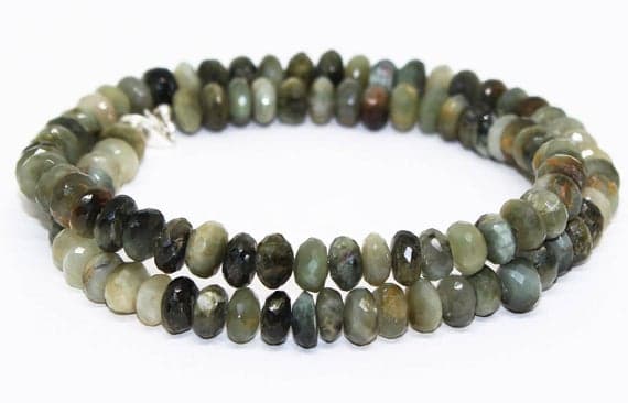cat's eye necklace rondelle faceted 18.5'strand gemstone beads, jewelry supplies for jewelry making, bulk beads, for meditation jewellery for Reiki Healing  gemstone 7-8mm