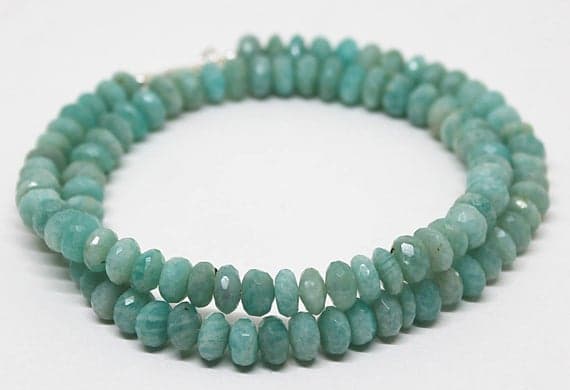amazonite rondelle faceted 18.5'strand gemstone beads, jewelry supplies for jewelry making, bulk beads, for meditation jewellery for Reiki Healing  gemstone 7-8mm
