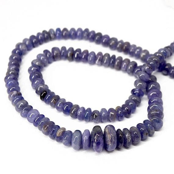 1 strand tanzanite rondelle smooth 18'' long strand gemstone beads, jewelry supplies for jewelry making, bulk beads, for meditation jewellery for Reiki Healing  gemstone size 5mm to 11mm