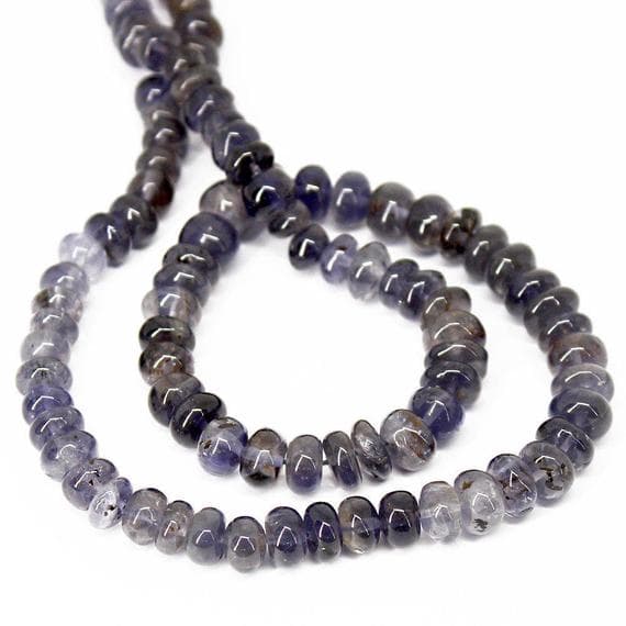 1 strand sapphire iolite rondelle smooth 16'' long strand gemstone beads, jewelry supplies for jewelry making, bulk beads, for meditation jewellery for Reiki Healing  gemstone size 8mm to 9mm
