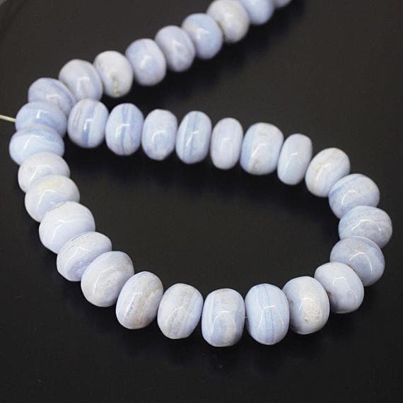 1 strand blue lace agate rondelle smooth 15'' long strand gemstone beads, jewelry supplies for jewelry making, bulk beads, for meditation jewellery for Reiki Healing  gemstone size 18mm
